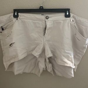 White Jean shorts